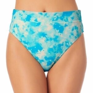 California Waves Juniors' Printed
High-Waist Bikini Bottoms,Tie Dye teal cove